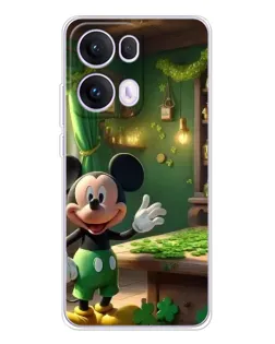Чехол для OPPO Reno13 Pro с картинкой «Микки в мастерской»