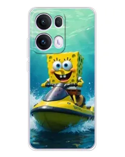 Чохол для OPPO Reno13 Pro з картинкою «Спанч Боб на гідроциклі»