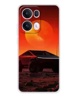 Чохол для OPPO Reno13 Pro з картинкою «Cybertruck на Марсі»