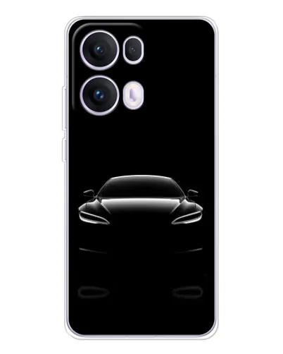 Чохол для OPPO Reno13 Pro з картинкою «Силует Tesla Night»