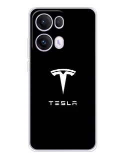 Чохол для OPPO Reno13 Pro з картинкою «Tesla White Logo»