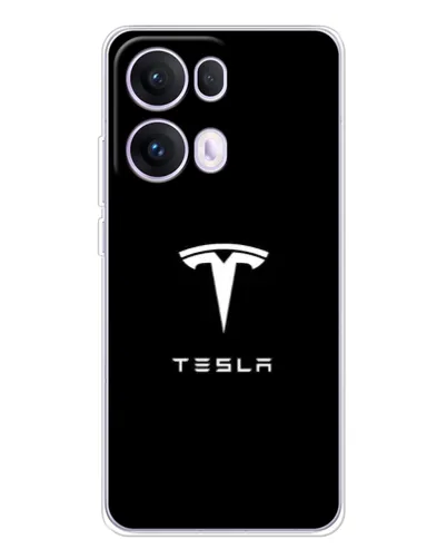 Чохол для OPPO Reno13 Pro з картинкою «Tesla White Logo»