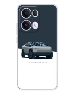 Чохол для OPPO Reno13 Pro з картинкою «Сріблястий Cybertruck Tesla»