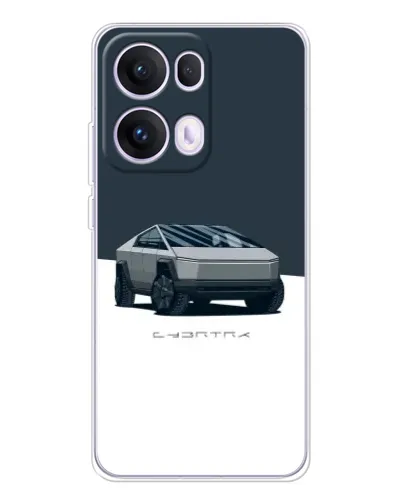 Чохол для OPPO Reno13 Pro з картинкою «Сріблястий Cybertruck Tesla»