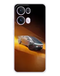 Чохол для OPPO Reno13 Pro з картинкою «Cybertruck у пустелі»