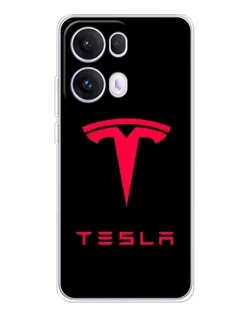 Чохол для OPPO Reno13 Pro з картинкою «Tesla Red Logo»