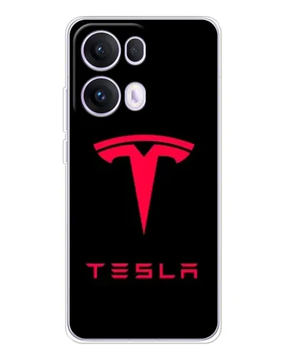 Чохол для OPPO Reno13 Pro з картинкою «Tesla Red Logo»