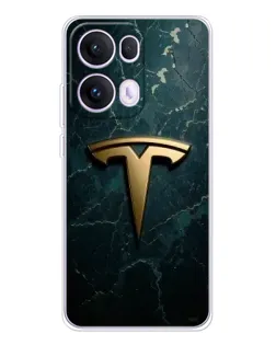 Чохол для OPPO Reno13 Pro з картинкою «Мармурова Tesla Gold»
