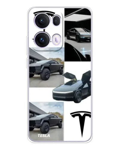Чохол для OPPO Reno13 Pro з картинкою «Колаж Cybertruck Tesla»