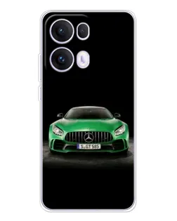 Чехол для OPPO Reno13 Pro с картинкой «Mercedes — неоновый лого»