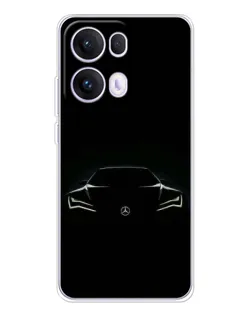 Чехол для OPPO Reno13 Pro с картинкой «Mercedes — силуэт авто» Чехол для OPPO Reno13 Pro с картинкой «Mercedes — силуэт авто»