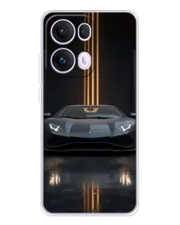 Чохол для OPPO Reno13 Pro з картинкою «Lamborghini золоті лінії»