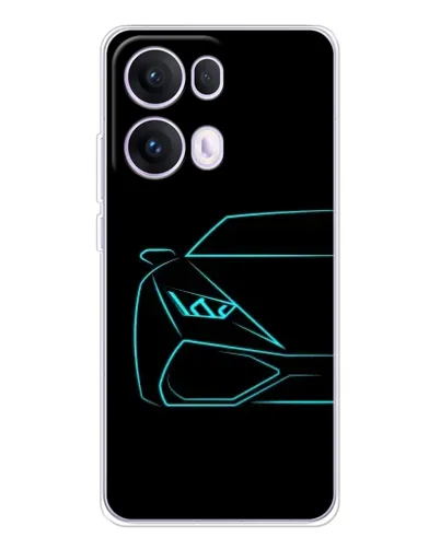 Чохол для OPPO Reno13 Pro з картинкою «Блакитний силует Lamborghini»