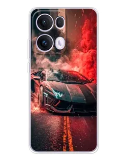 Чохол для OPPO Reno13 Pro з картинкою «Lamborghini червоний дим»