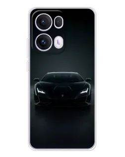 Чохол для OPPO Reno13 Pro з картинкою «Чорний Lamborghini Aventador»