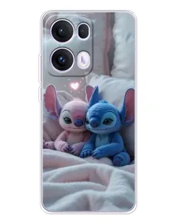 Чехол для OPPO Reno13 Pro с картинкой «Плюшевые Стич Ангел»
