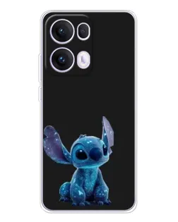 Чехол для OPPO Reno13 Pro с картинкой «Стич на черном»