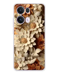 Чохол для OPPO Reno13 Pro з картинкою «Бежевий флористичний декор»