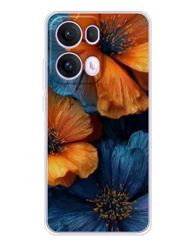 Чохол для OPPO Reno13 Pro з картинкою «Яскрава синьо-помаранчева флора» Чохол для OPPO Reno13 Pro з картинкою «Яскрава синьо-помаранчева флора»