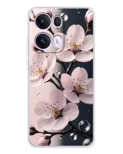 Чохол для OPPO Reno13 Pro з картинкою «Ніжня сакура та краплі»
