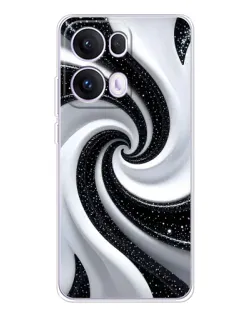 Чохол для OPPO Reno13 Pro з картинкою «Чорно-біла спіраль»