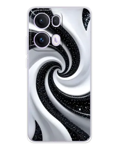 Чохол для OPPO Reno13 Pro з картинкою «Чорно-біла спіраль»