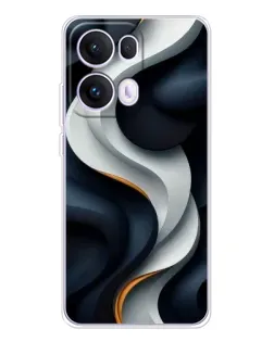 Чохол для OPPO Reno13 Pro з картинкою «Об'ємні чорно-білі стрічки»