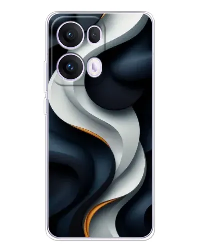 Чохол для OPPO Reno13 Pro з картинкою «Об'ємні чорно-білі стрічки»