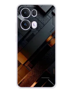 Чохол для OPPO Reno13 Pro з картинкою «Чорні геометричні блоки»
