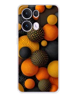 Чохол для OPPO Reno13 Pro з картинкою «Об'ємні помаранчеві сфери»