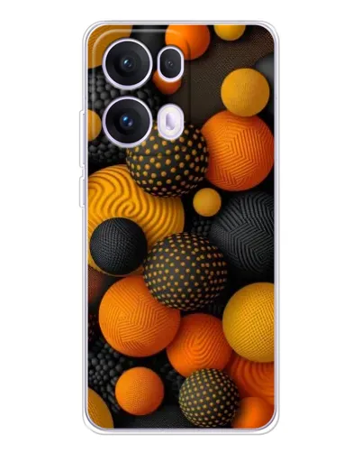 Чохол для OPPO Reno13 Pro з картинкою «Об'ємні помаранчеві сфери»