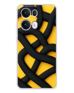 Чохол для OPPO Reno13 Pro з картинкою «Чорне жовте переплетення»