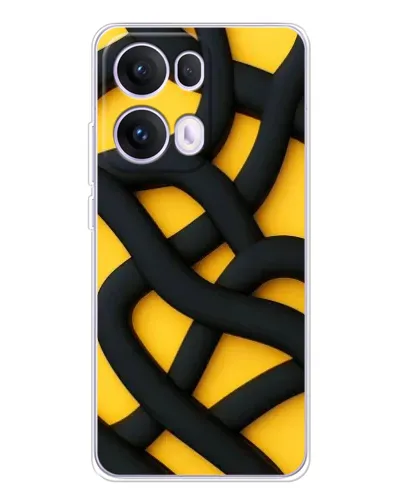 Чохол для OPPO Reno13 Pro з картинкою «Чорне жовте переплетення»