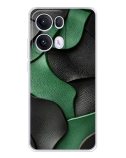 Чохол для OPPO Reno13 Pro з картинкою «Зелені шкіряні хвилі»