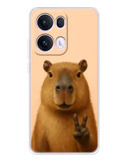 Чехол для OPPO Reno13 Pro с картинкой «Капибара виктория»