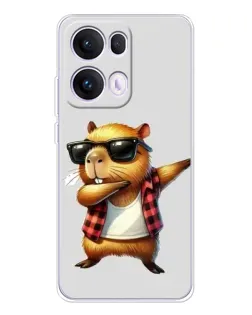 Чехол для OPPO Reno13 Pro с картинкой «Капибара рэпер даб»