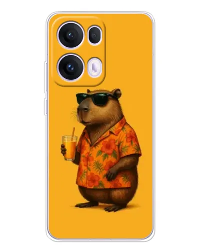 Чехол для OPPO Reno13 Pro с картинкой «Капибара на отдыхе»