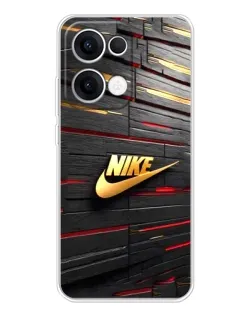 Чохол для OPPO Reno13 з картинкою «Золотий Nike на металі»