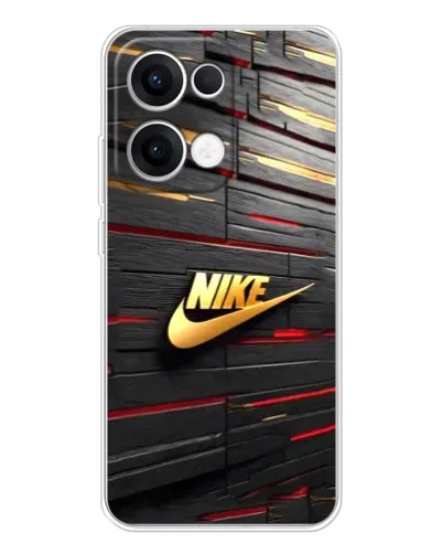Чохол для OPPO Reno13 з картинкою «Золотий Nike на металі»