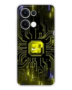 Чохол для OPPO Reno13 з картинкою «Nike — золота іскра»