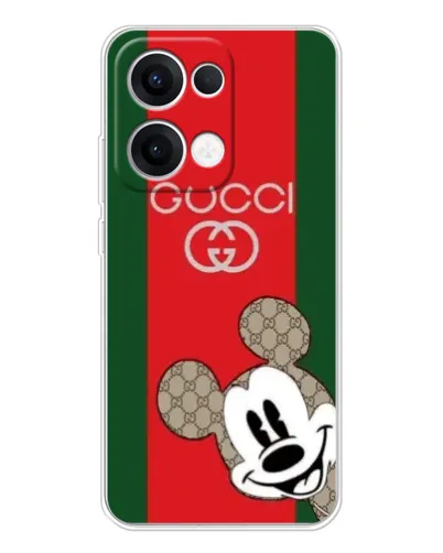 Чехол для OPPO Reno13 с картинкой «Gucci — полосы и Микки» Чехол для OPPO Reno13 с картинкой «Gucci — полосы и Микки»