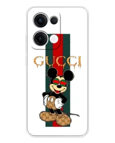 Чехол для OPPO Reno13 с картинкой «Микки Маус Gucci — полосы» Чехол для OPPO Reno13 с картинкой «Микки Маус Gucci — полосы»