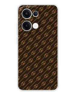 Чехол для OPPO Reno13 с картинкой «Gucci — золотые диагонали»
