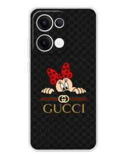 Чехол для OPPO Reno13 с картинкой «Минни Маус Gucci — черный»
