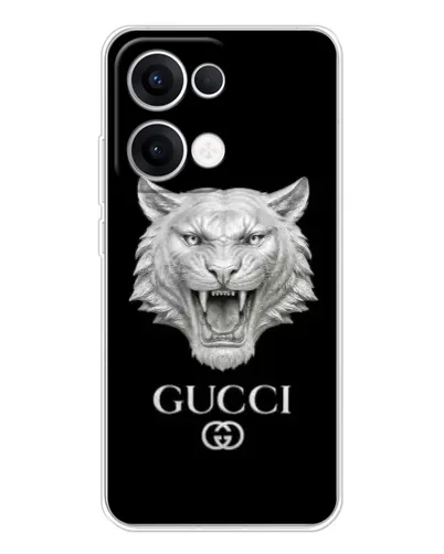 Чехол для OPPO Reno13 с картинкой «Gucci — серебряный лев» Чехол для OPPO Reno13 с картинкой «Gucci — серебряный лев»