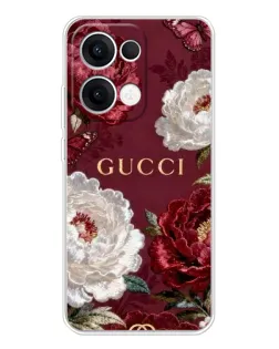 Чехол для OPPO Reno13 с картинкой «Gucci — бордовые розы»