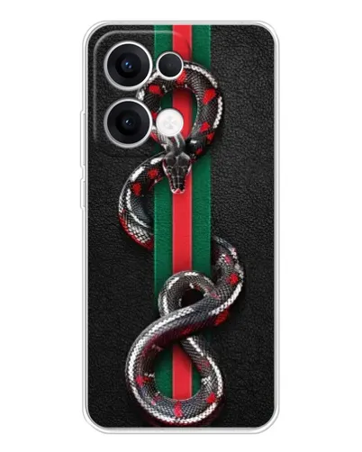 Чехол для OPPO Reno13 с картинкой «Gucci — змея на полосе» Чехол для OPPO Reno13 с картинкой «Gucci — змея на полосе»