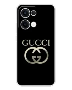 Чехол для OPPO Reno13 с картинкой «Gucci — золото на черном»