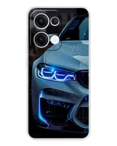 Чехол для OPPO Reno13 с картинкой «Взгляд BMW с синими фарами» Чехол для OPPO Reno13 с картинкой «Взгляд BMW с синими фарами»