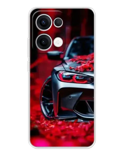 Чехол для OPPO Reno13 с картинкой «Спортивная BMW и цветы» Чехол для OPPO Reno13 с картинкой «Спортивная BMW и цветы»